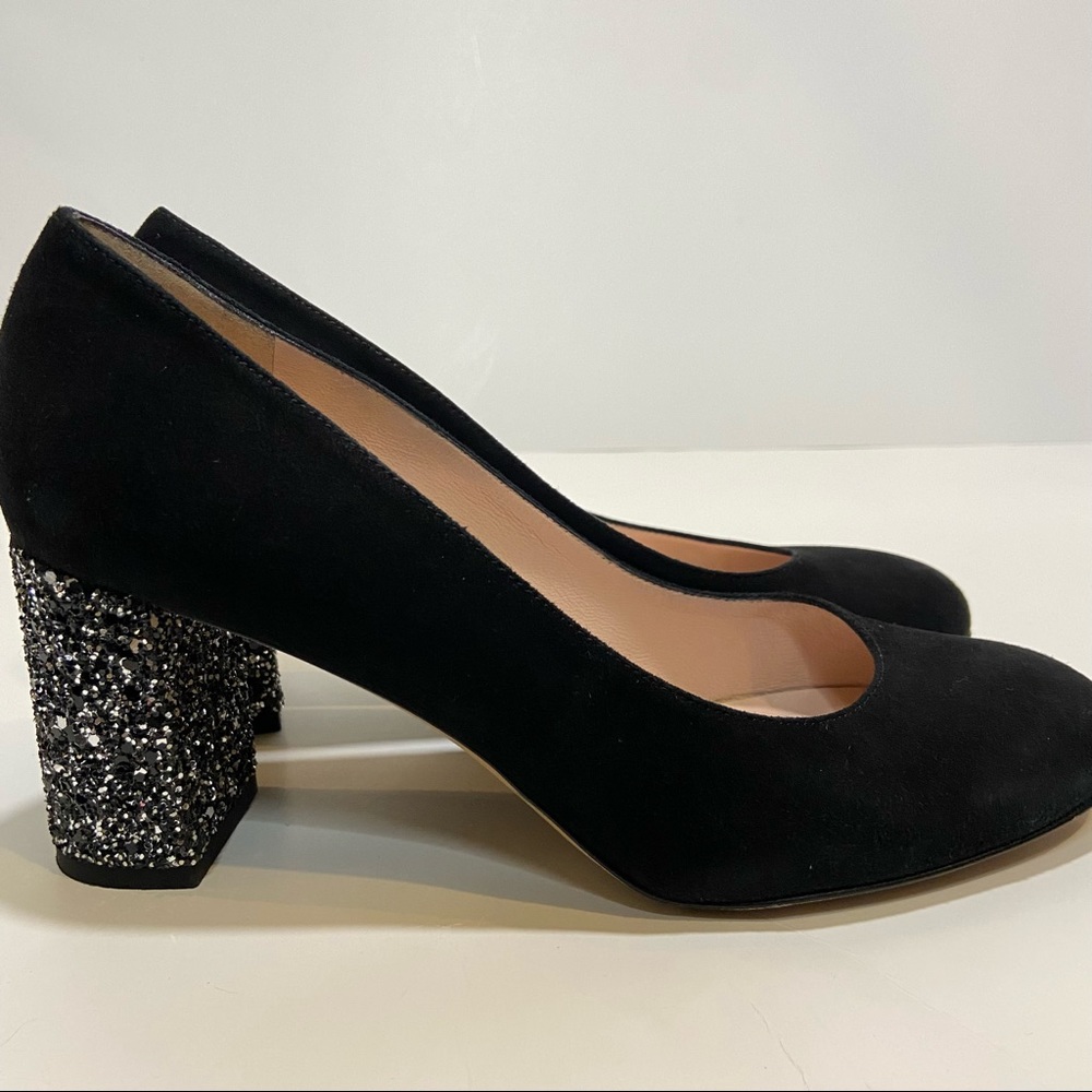 Kate Spade ANASTASIA Suede Pumps Glitter Heel